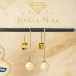 ✨ Minimalist Gold-Tone Pearl Drop Earrings